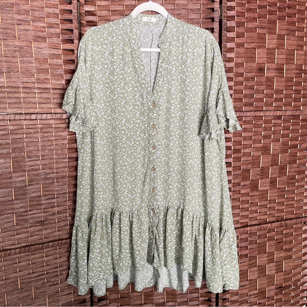 Easel Los Angeles oversized ditsy floral dress, Boho Fairycore Cottagecore, S.
